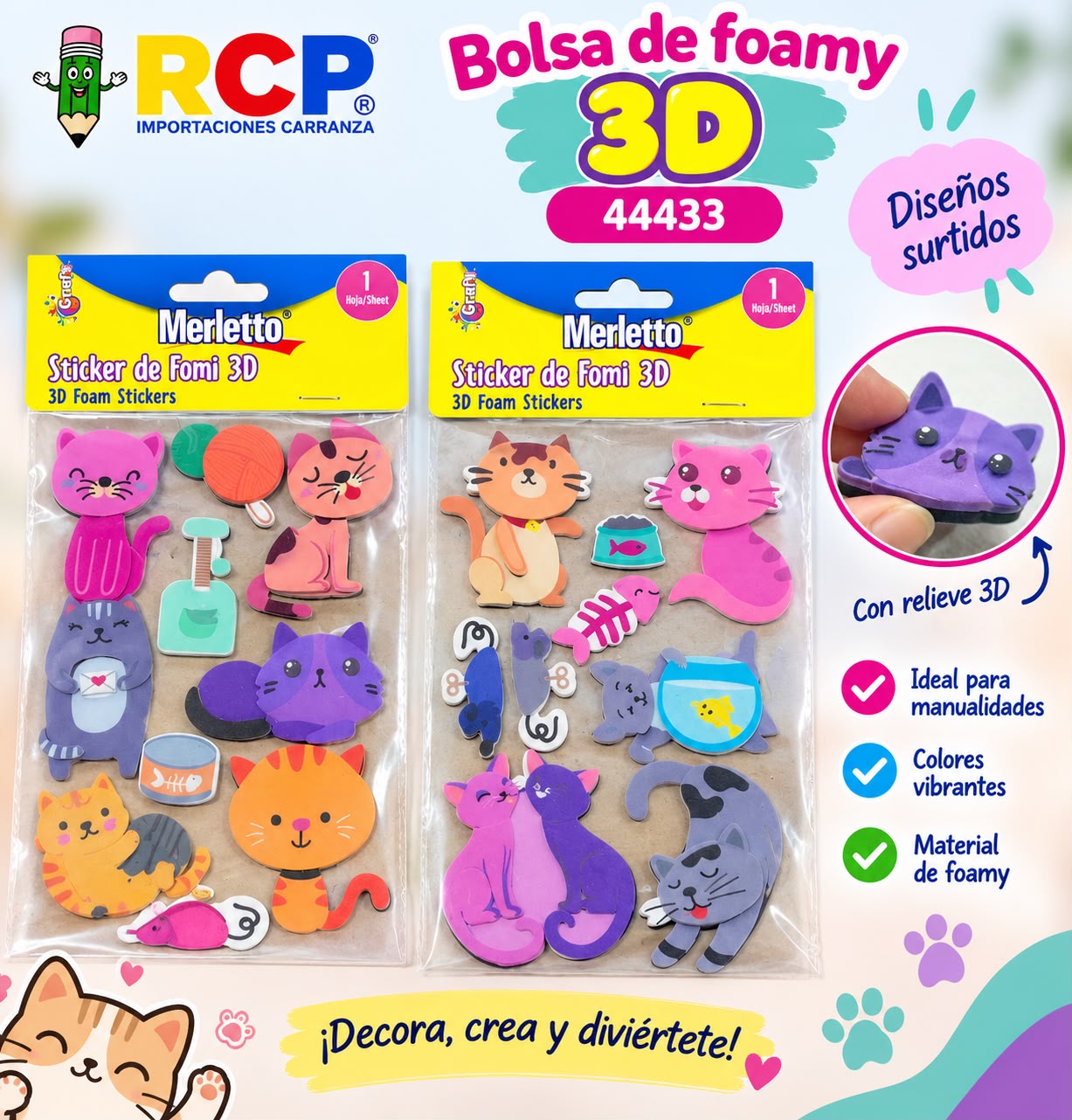 BOLSA DE FOAMY ADH GATOS  MERLETTO
